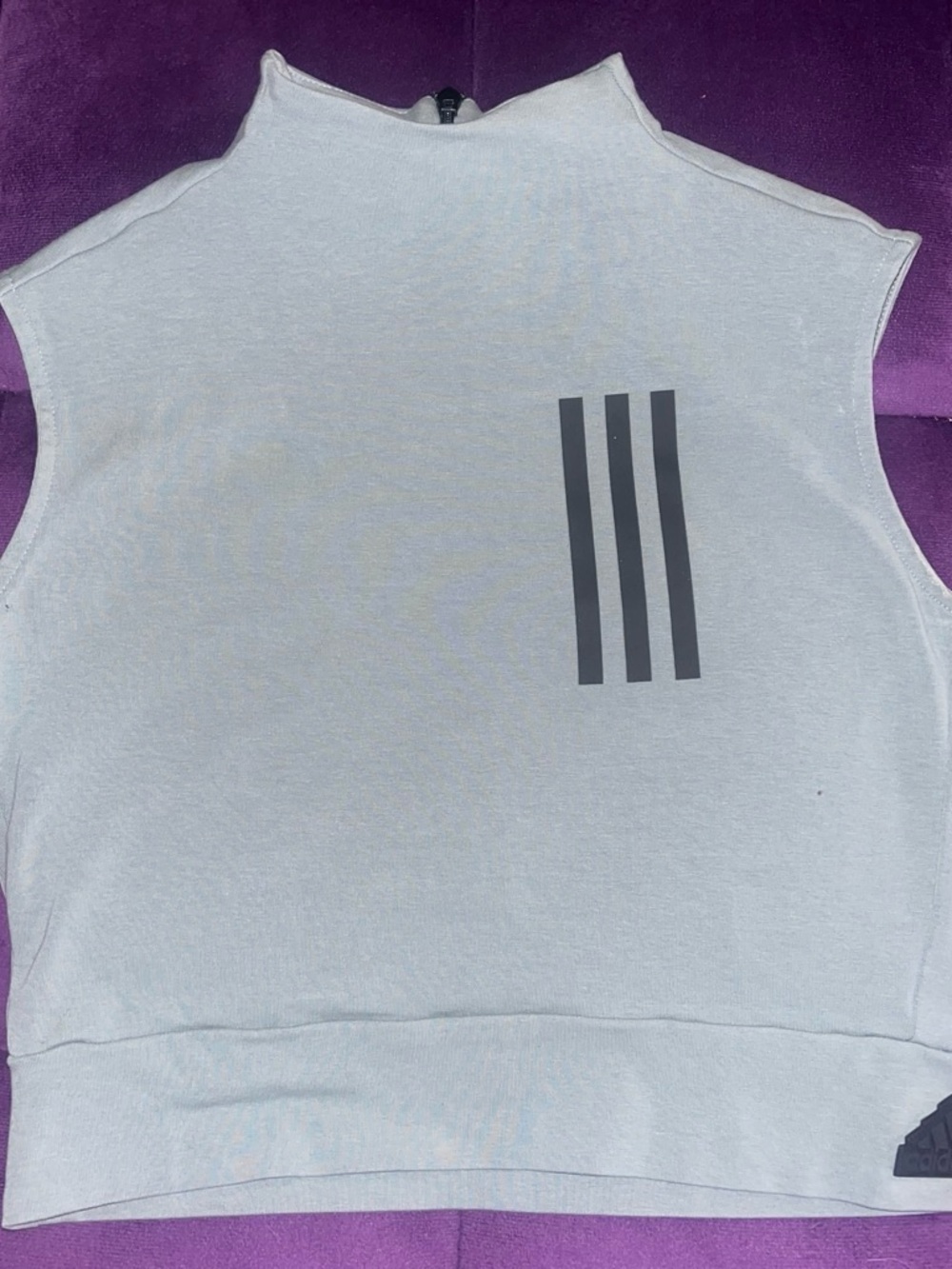 adidas Light Gray Beanie with Black Logo Patch